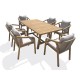 Ensemble repas de jardin SERENA (170x90 cm) 6 places en bois d'acacia - WOOD