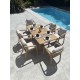 Ensemble repas de jardin SERENA (170x90 cm) 6 places en bois d'acacia - WOOD