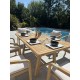 Ensemble repas de jardin SERENA (170x90 cm) 6 places en bois d'acacia - WOOD