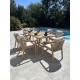 Ensemble repas de jardin SERENA (170x90 cm) 6 places en bois d'acacia - WOOD