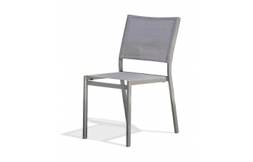Chaise de jardin empilable STOCKHOLM en textilène et aluminium - GRIS ANTHRACITE