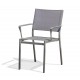 Fauteuil de jardin empilable STOCKHOLM en textilène et aluminium - GRIS ANTHRACITE