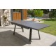 Table de jardin STOCKHOLM (150/225x96 cm) en aluminium avec rallonge intégrée - GRIS ANTHRACITE