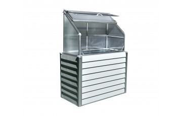 Mini serre de jardin adossable simple STRETTO (62x120 cm) en acier galvanisé - BLANC