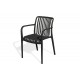 Fauteuil de jardin empilable TIAGO en polypropylène - NOIR