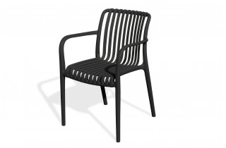 Fauteuil de jardin empilable TIAGO en polypropylène - NOIR