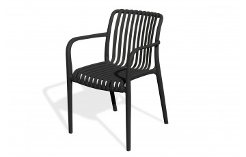 Fauteuil de jardin empilable TIAGO en polypropylène - NOIR