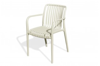 Fauteuil de jardin empilable TIAGO en polypropylène - SABLE