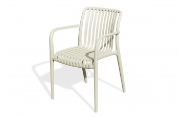 Fauteuil de jardin empilable TIAGO en polypropylène - SABLE
