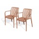 Lot composé de 2 fauteuils de jardin TIAGO-FT-TERRACOTTA empilables