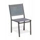 Chaise de jardin TOLEDE empilable en aluminium et textilène - GRIS ANTHRACITE