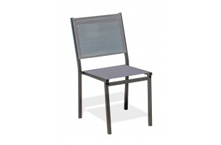 Chaise de jardin TOLEDE empilable en aluminium et textilène - GRIS ANTHRACITE