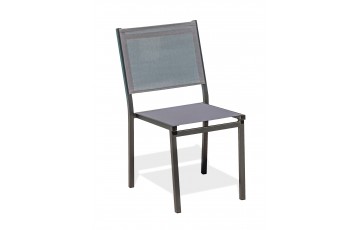 Chaise de jardin TOLEDE empilable en aluminium et textilène - GRIS ANTHRACITE
