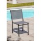 Chaise de jardin TOLEDE empilable en aluminium et textilène - GRIS ANTHRACITE