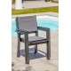Fauteuil de jardin TOLEDE empilable en aluminium et textilène - GRIS ANTHRACITE