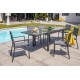 Fauteuil de jardin TOLEDE empilable en aluminium et textilène - GRIS ANTHRACITE