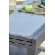 Table de jardin TOLEDE (135/270x90 cm) en aluminium et plateau verre avec rallonge intégrée - GRIS ANTHRACITE