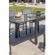Table de jardin TOLEDE (135/270x90 cm) en aluminium et plateau verre avec rallonge intégrée - GRIS ANTHRACITE