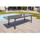 Table de jardin TOLEDE (200/300x100 cm) en aluminium et plateau verre avec rallonge intégrée - GRIS ANTHRACITE