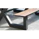 Table de jardin avec bancs VANCOUVER (150x164 cm) en aluminium et HPL effet bois - GRIS ANTHRACITE