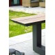 Table de jardin avec bancs VANCOUVER (210x174 cm) en aluminium et HPL effet bois - GRIS ANTHRACITE