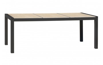 Table de jardin VENISE (195x90 cm) en aluminium et céramique - GRIS ANTHRACITE
