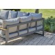 Ensemble repas de jardin YONAHA 7 places en aluminium et acacia - GRIS ANTHRACITE