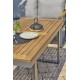 Ensemble repas de jardin YONAHA 7 places en aluminium et acacia - GRIS ANTHRACITE