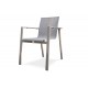 Fauteuil de jardin empilable ZAHARA en aluminium et textilène - TAUPE