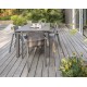 Fauteuil de jardin empilable ZAHARA en aluminium et textilène - TAUPE