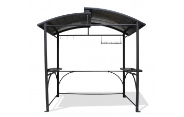 ABRI BARBECUE (240x150 cm) en aluminium et polycarbonate - GRIS ANTHRACITE