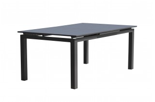 Table de jardin MIAMI (180/240X100 cm) en aluminium avec rallonge automatique - GRIS ANTHRACITE