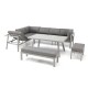 Ensemble repas de jardin ANTALYA 9 places en aluminium - GRIS