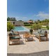 Salon bas de jardin ARACAJU 4 places en bois d'acacia - OLIVE