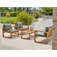 Salon bas de jardin ARACAJU 4 places en bois d'acacia - OLIVE