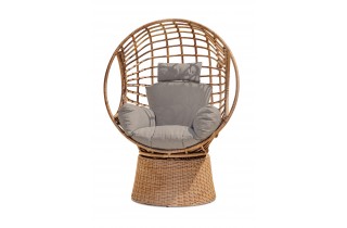 Balancelle de jardin BORABORA en résine tressée - MARRON