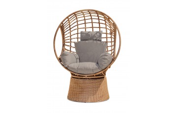 Balancelle de jardin BORABORA en résine tressée - MARRON