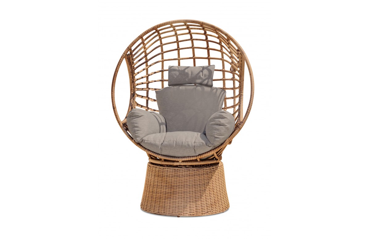 Balancelle de jardin BORABORA en résine tressée - MARRON