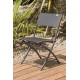 Chaise de jardin pliante C43 en aluminium gris anthracite et textilène - NOIR