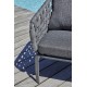 Salon bas de jardin CAMARGUE 4 places en corde tissée et aluminium - GRIS ANTHRACITE