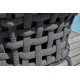 Salon bas de jardin CAMARGUE 4 places en corde tissée et aluminium - GRIS ANTHRACITE