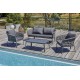 Salon bas de jardin CAMARGUE 4 places en corde tissée et aluminium - GRIS ANTHRACITE