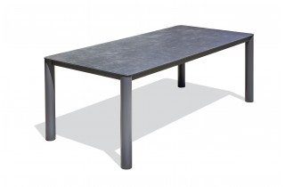 Table de jardin CAMARGUE (220x100 cm) en aluminium et plateau céramique - GRIS ANTHRACITE