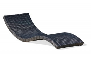 Bain de soleil CANCUN empilable en résine tressée - NOIR