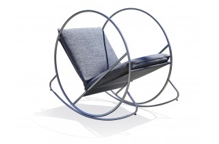 Rocking chair de jardin CAPRERA en textilène et inox - GRIS