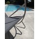 Rocking chair de jardin CAPRERA en textilène et inox - GRIS