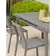 Lot composé d'une table de jardin DANIA-TB210-STONE-N avec rallonge et de 4 chaises STOCKHOLM-CH empilables