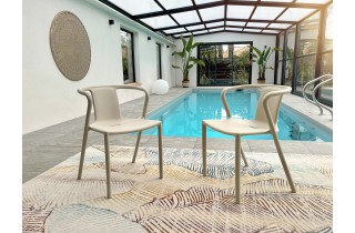 Fauteuil de jardin empilable DIEGO en polypropylène - SABLE