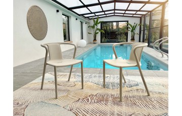 Fauteuil de jardin empilable DIEGO en polypropylène - SABLE