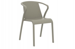 Fauteuil de jardin empilable FADO en polypropylène renforcé avec fibre de verre - TAUPE